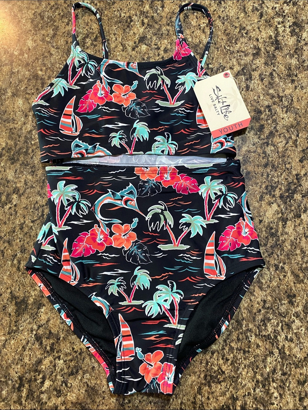 NWT Salt Life 1pc Swim Suit Girls Youth SZ: 7
